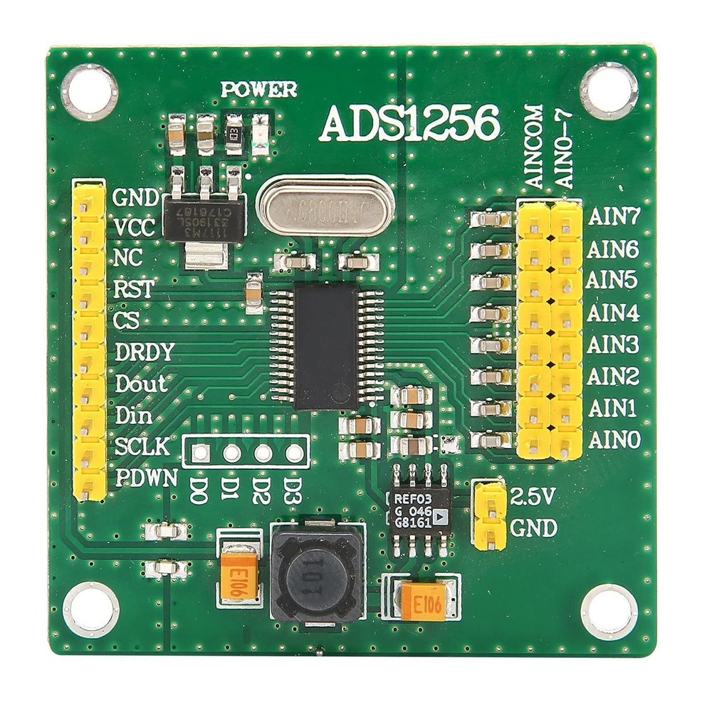 Analog to Digital Conversion Module, 8 Channel 24 Bit ADC Acquisition Board, Small and Compact Design, Convenient Terminal Block Encapsulation for Various Uses