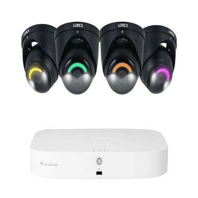 Lorex Fusion 4K 16 Camera Capable (8 Wired and 8 Wi-Fi) 2TB PoE NVR System w/ 4 Dome IP Cameras - Smart Security Lighting & Smart Motion Detection, Active Deterrence, Color Night Vision, IP67 (Black)