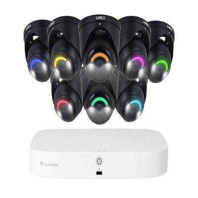 Lorex Fusion 4K 16 Camera Capable (8 Wired and 8 Wi-Fi) 2TB PoE NVR System w/ 8 Dome IP Cameras - Smart Security Lighting & Smart Motion Detection, Active Deterrence, Color Night Vision, IP67 (Black)