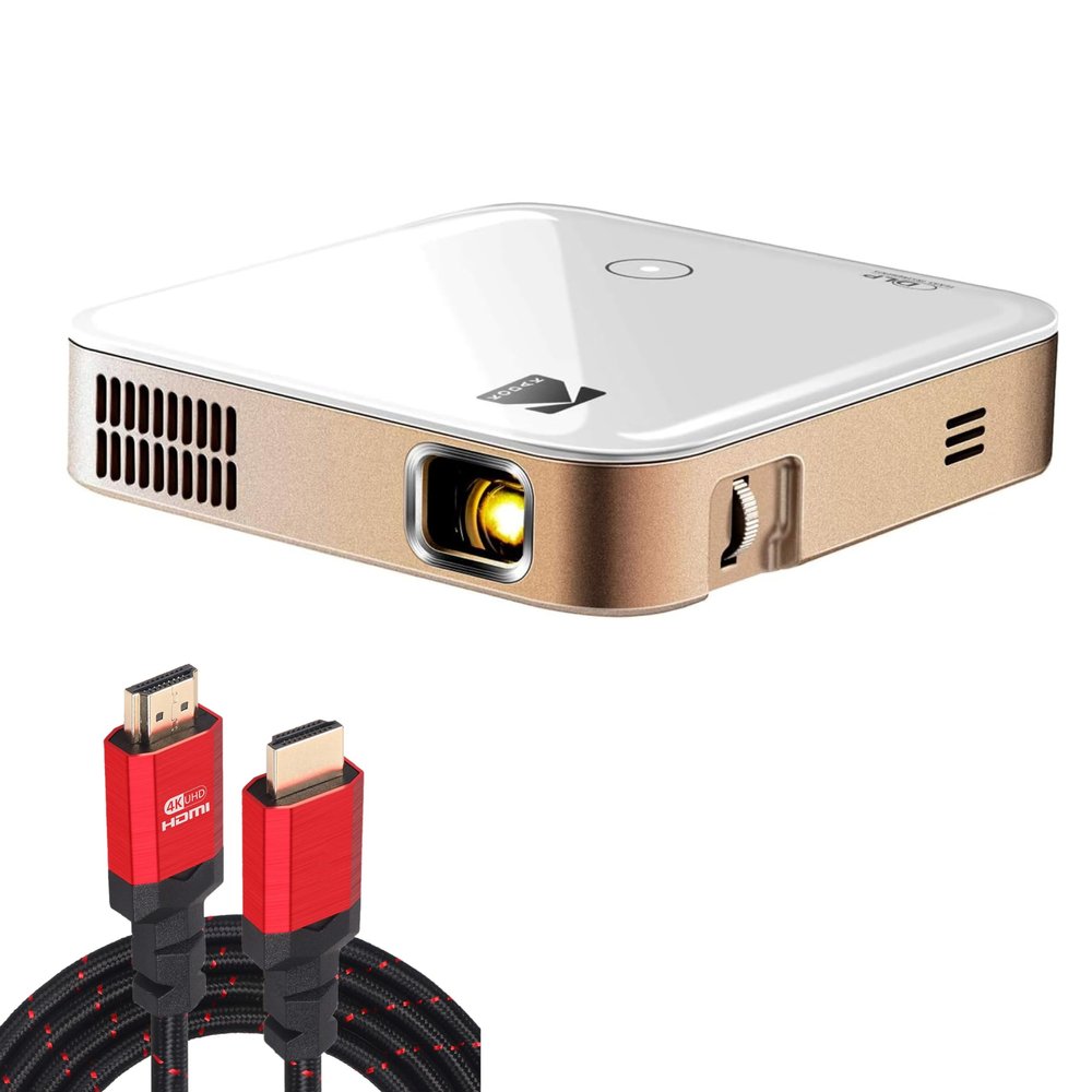 KODAK Luma 350 Portable Smart Projector w/ Luma App | Ultra HD Rechargeable Video Projector with 6FT HDMI Cable - w/Streaming Apps, Wi-Fi, Mirroring, Remote Control & Crystal-Clear Imaging