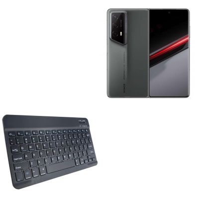 BoxWave Keyboard Compatible with Honor Magic V2 RSR Porsche Design - SlimKeys Bluetooth Keyboard, Portable Thin with Chiclet-Style Keys - Jet Black