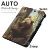 KUYT Brown Bear Forest Case for iPad iPad Mini 5/4/3/2/1(7.9- Inch) iPad Mini 6 (8.3-inch, 2021) with Pencil Holder, Protective Case with Soft TPU Back, Auto Sleep/Wake Cover, black-style view 2