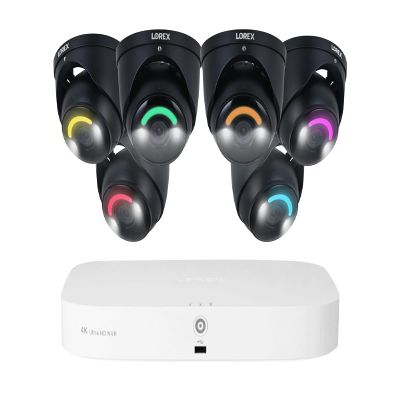 Lorex Fusion 4K 16 Camera Capable (8 Wired and 8 Wi-Fi) 2TB PoE NVR System w/ 6 Dome IP Cameras - Smart Security Lighting & Smart Motion Detection, Active Deterrence, Color Night Vision, IP67 (Black)