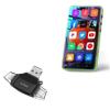 BoxWave Smart Gadget Compatible with MYMAHDI MP3 Player (4 in) - AllReader SD Card Reader, microSD Card Reader SD Compact USB - Jet Black view 1