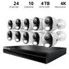 Night Owl Power Over Ethernet 24 Channel NVR Video Home Security Camera System with (10) Wired IP 4K HD Indoor/Outdoor Deterrence Bullet Cameras and 4TB Hard Drive (10 Camera Bullet) view 2