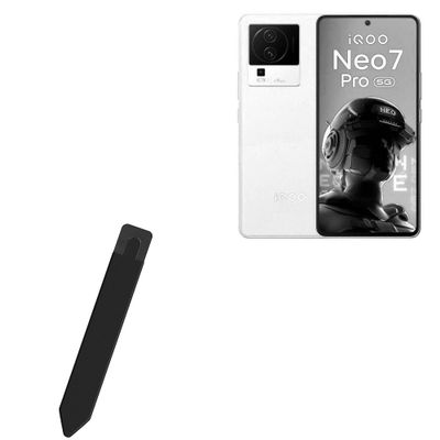 BoxWave Stylus Pouch Compatible with iQOO Neo 7 Pro - Stylus PortaPouch, Pen Stylii Holder Carrier Portable Self-Adhesive - Jet Black