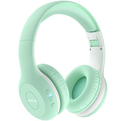 EarFun K2 Kids Bluetooth Headphones, Kids Headphones with Volume Limited, 40H Playtime, Built-in Mic, Stereo Sound, Foldable Over-Ear Headphone for School/Travel/iPad/Tablet, Green