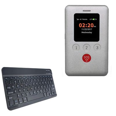 BoxWave Keyboard Compatible with KidsConnect KC2 (4.25 in) - SlimKeys Bluetooth Keyboard, Portable Thin with Chiclet-Style Keys - Jet Black