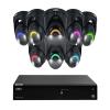 Lorex Fusion 4K 16 Camera Capable (16 Wired or Wi-Fi) 4TB PoE NVR System w/ 8 Dome IP Cameras - Smart Security Lighting & Smart Motion Detection, Active Deterrence, Color Night Vision, IP67 (Black) view 1