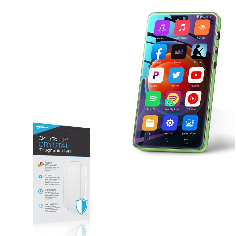BoxWave Screen Protector Compatible with MYMAHDI MP3 Player (4 in) - ClearTouch Crystal ToughShield 9H (2-Pack), Clear 9H Tough Flexible Film Screen Protector