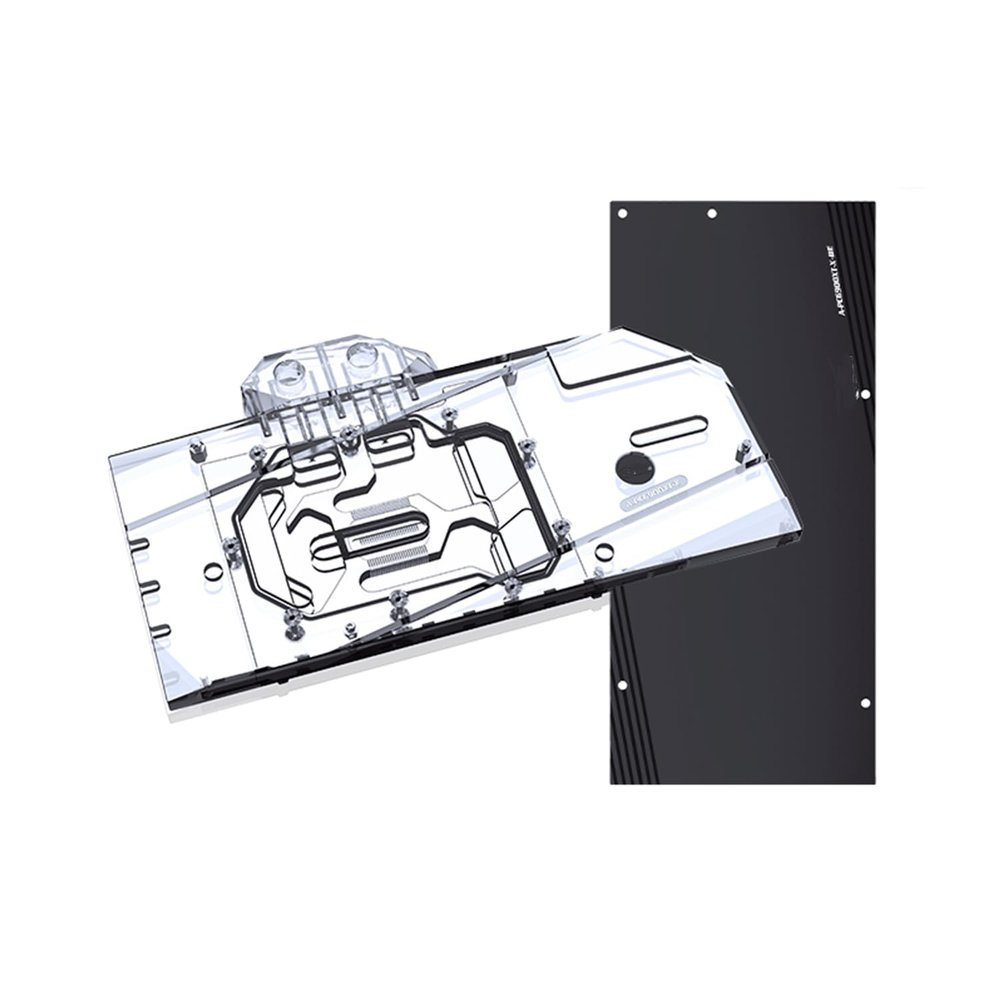 GPU Water Cooling Block Use for Powercolor Radeon RX6900XT RX6800XT Red Devil Graphics Card - Copper GPU Water Block with Metal Backplate/RGB Aura 5V RBW