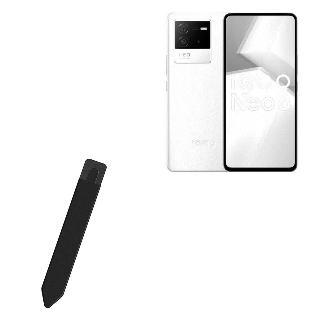BoxWave Stylus Pouch Compatible with iQOO Neo 6 - Stylus PortaPouch, Pen Stylii Holder Carrier Portable Self-Adhesive - Jet Black