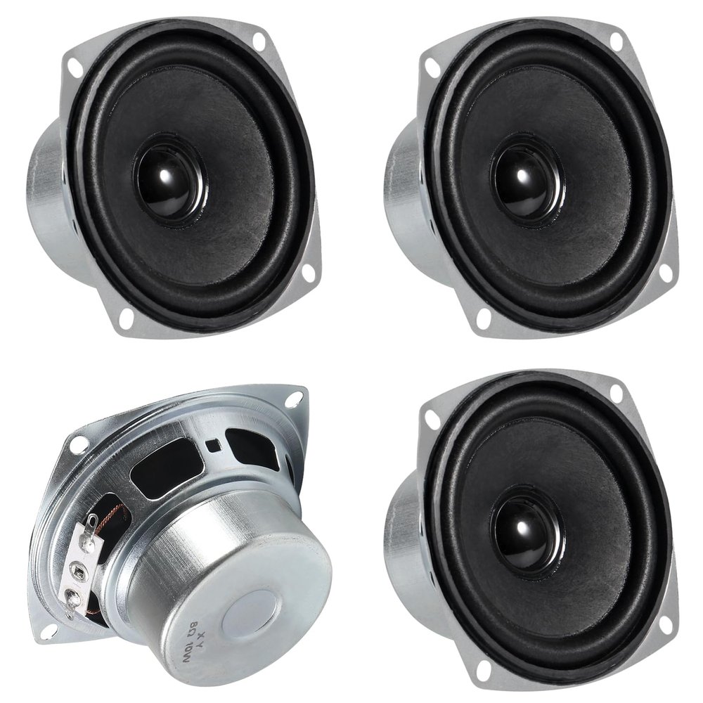 ACEIRMC 4PCS 10W Mini 3" HiFi Full Range Speaker 8 Ohm Anti-Magnetic Audio 2.0/2.1 Home Stereo Woofer Loudspeaker 90dB High Sensitivity for DIY Boom Box Satellites Speaker (4pcs)