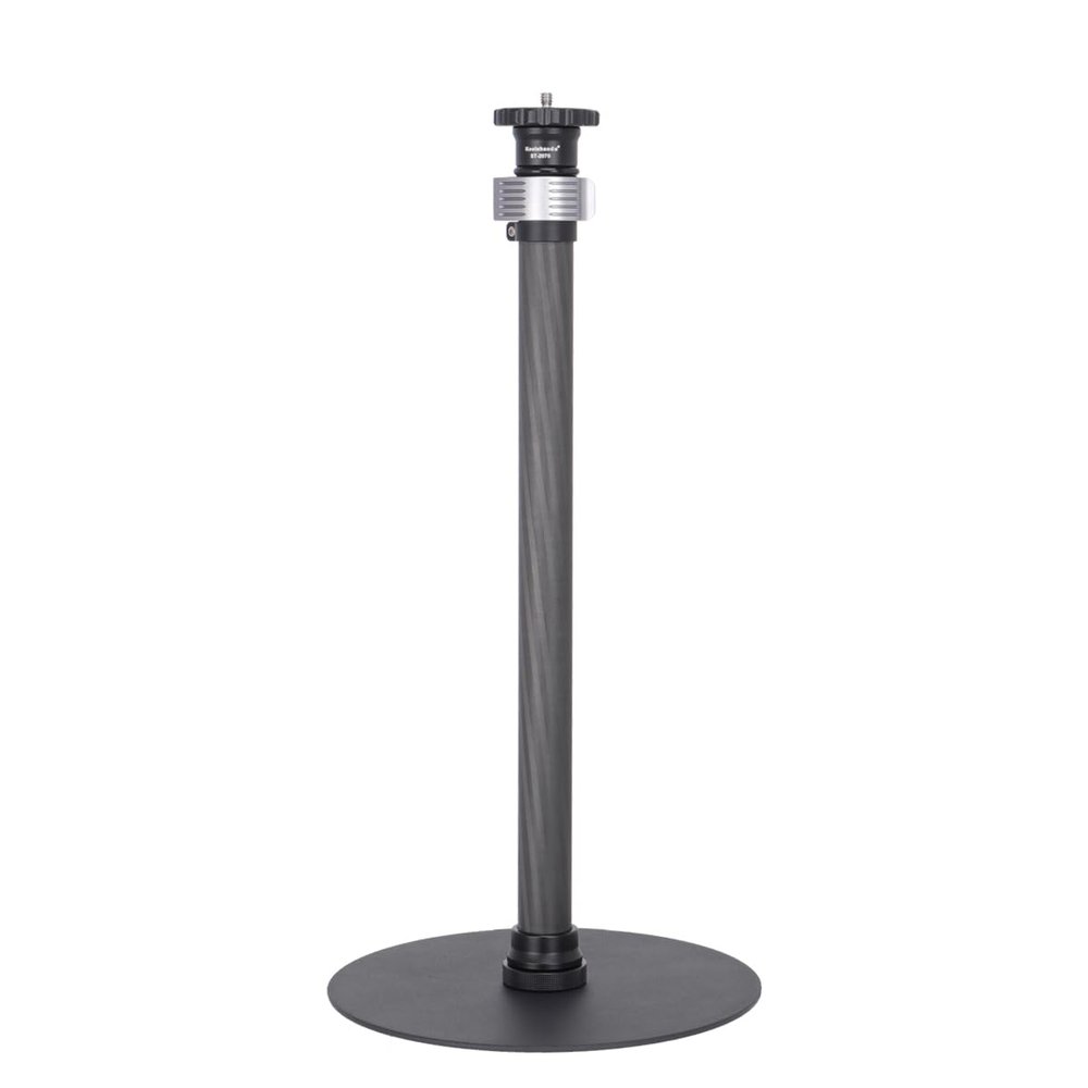Koolehaoda Monopod Stand for Desk, 16"-28" Adjustable Carbon Fiber Extension Rod with Heavy Base, Table Mount Stand for DSLR Camera, Light, Webcam, Live Streaming, Vlogging