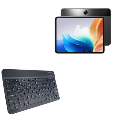BoxWave Keyboard Compatible with Oppo Pad Neo - SlimKeys Bluetooth Keyboard, Portable Thin with Chiclet-Style Keys - Jet Black