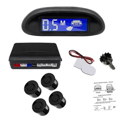 KACEPAR 4 Sensors Car Parking Assistance Reversing Radar LED Display Sound Warning Black, Car Reversing Radars System, Front/Rear LED Display 12V Car Vehicle Reverse Backup Radar System