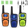 Adult Walkie Talkie WokTok Long Range Rechargeable Portable Two-Way Walkie Talkie, Hiking Accessories, SOS Sirens, NOAA Weather Alarms, Kid's Toys, Easy-to-Use Rechargeable Walkie Talkies,3 Pack view 1