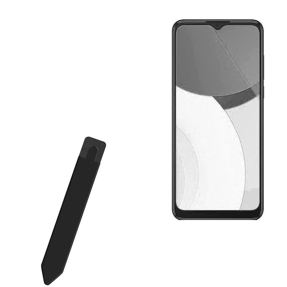 BoxWave Stylus Pouch Compatible with Alcatel 1V (2021) - Stylus PortaPouch, Pen Stylii Holder Carrier Portable Self-Adhesive - Jet Black