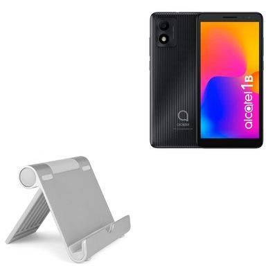 BoxWave Stand and Mount Compatible with Alcatel 1B (2022) - VersaView Aluminum Stand, Portable, Multi Angle Viewing Sturdy