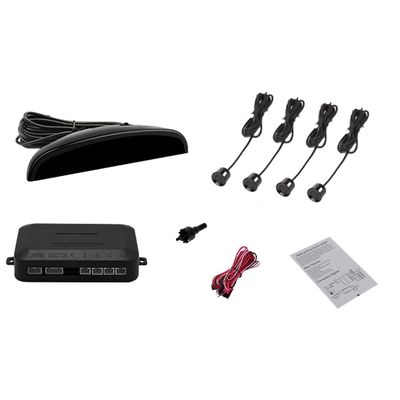 KACEPAR 12V Cars Reverse Backup Radar System with LED Display Parking Sensors Black, Alarm Buzzer Reminder for Safe Driving, Cars Parking Assistance Reversing Radar with 4 Sensors