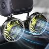 Dealswin Car Fan for Backseat kids, Dual Head USB Car Seat Fans, 360 Rotatable Strong Wind Rear Headrest CarFan for Baby, Air Circulation Fan with Adjustable Clip for Vehicles SUV RV view 1