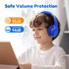 EarFun K2 Kids Bluetooth Headphones, Kids Headphones with Volume Limited, 40H Playtime, Built-in Mic, Stereo Sound, Foldable Over-Ear Headphone for School/Travel/iPad/Tablet, Blue view 3