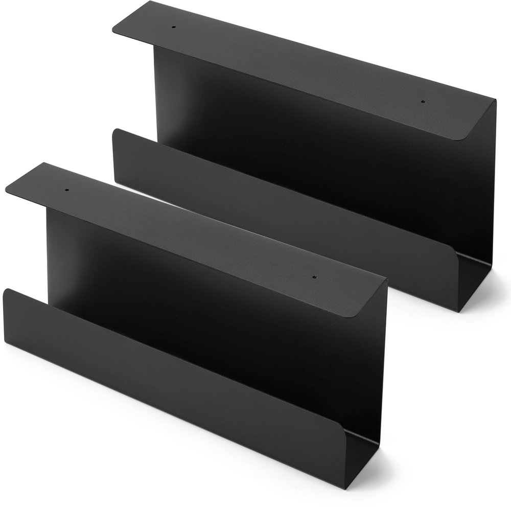 ZhiYo Under Desk Cable Management Tray 17 Inch, 2 Pack Sturdy Metal Cable Tray, Desk Cord Management, Under Table Cord Organizer Basket, Wire Raceway, Black