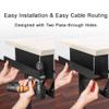ZhiYo Under Desk Cable Management Tray 17 Inch, 2 Pack Sturdy Metal Cable Tray, Desk Cord Management, Under Table Cord Organizer Basket, Wire Raceway, Black view 3