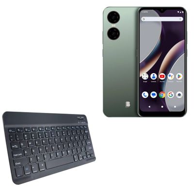 BoxWave Keyboard Compatible with BLU G63 - SlimKeys Bluetooth Keyboard, Portable Thin with Chiclet-Style Keys - Jet Black