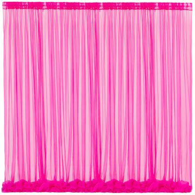 10x10 Hot Pink Tulle Backdrop Curtains for Parties, Sheer Backdrop Curtain Wedding Photo Background Drapes for Baby Shower Photography Birthday Party