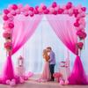 10x10 Hot Pink Tulle Backdrop Curtains for Parties, Sheer Backdrop Curtain Wedding Photo Background Drapes for Baby Shower Photography Birthday Party view 2