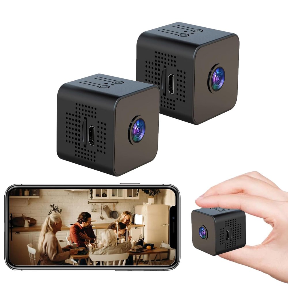 Spy Camera WiFi Hidden Camera,Small Nanny Cam with Motion Detection Spy Camera HD and Hidden Camera Mini Night Vision Portable Security Camera for Home Security Indoor 2 Pack
