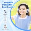 EarFun K2 Kids Bluetooth Headphones, Kids Headphones with Volume Limited, 40H Playtime, Built-in Mic, Stereo Sound, Foldable Over-Ear Headphone for School/Travel/iPad/Tablet, White view 3