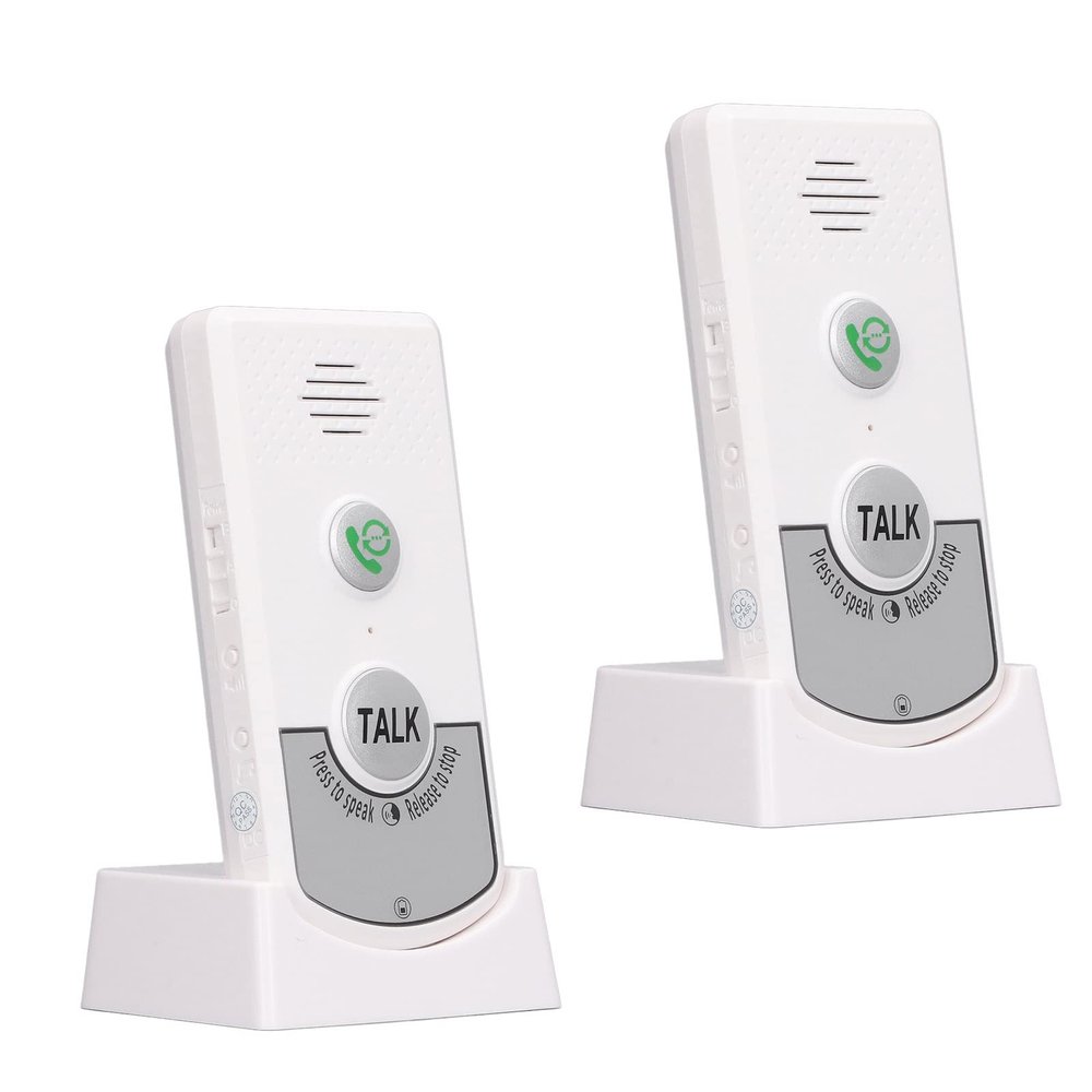 LOCADENCE Wireless Intercom Doorbells, Adjustable Voice Intercom Home Smart 2 Way Talk Doorbell, Electronic Doorbell for Hospitals, Hotels, Factories, Teahouses (White)
