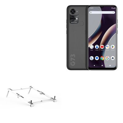 BoxWave Stand and Mount Compatible with BLU G73 - Pocket Aluminum Stand 3-in-1, Portable Multi Angle Viewing Riser - Metallic Silver