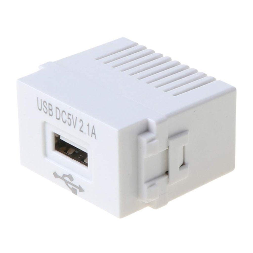 CHIUEAST 128Type 220 V To 5 V 1A USB Interface Adapter Switch Module 2.1A Charging Panel Socket Power Converter USB Power Switching Module Wall Outlet Fiber Optical Interface Panel