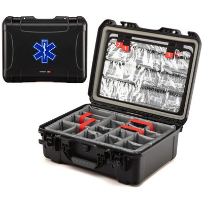 NANUK 940 Waterproof EMS/EMT Empty Hard Case with Dual-Compartment Lid Organizer and Padded Dividers First Aid Organizer for Trauma Kits & IP67 Dustproof, Impact-Resistant Black