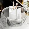 AUNMAS Transparent Wash Basin PET Dish Tub, Thicken Camping Sink for Kitchen Bathroom, Lightweight Portable Heat Compact Design (M Size) view 4