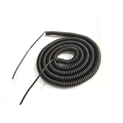 ARTICHOKE Xiaojiang Store Spring Spiral Black Cable 2Cores 24/22/20/18/17AWG Stretchable Wire Shrinkable Cable Power Extension Cord Telescopic Wire (Size : Stretch 2 Meters, Color : 2Cores 17 AWG)