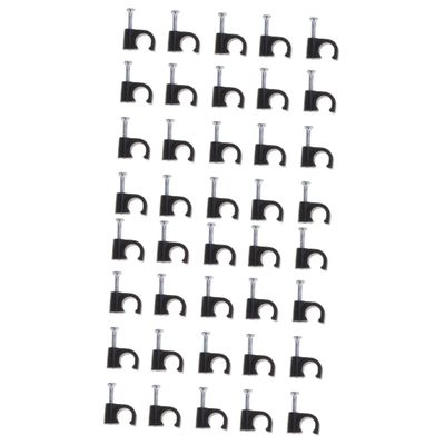Angoily 200pcs Black Plastic Cable Clips for Wire Management Easy Install Cord Organizer for Home Office and School Compatible Power Cords and Phone Lines