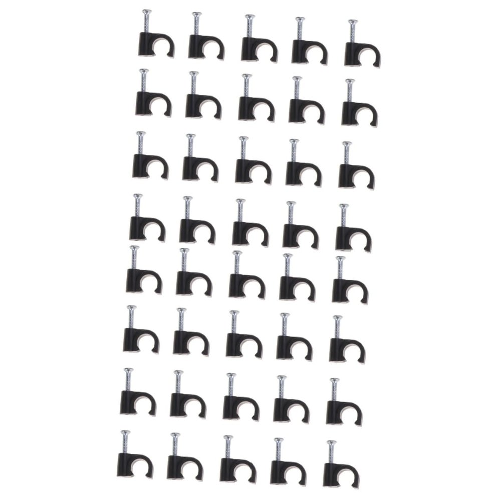 Angoily 200pcs Black Plastic Cable Clips for Wire Management Easy Install Cord Organizer for Home Office and School Compatible Power Cords and Phone Lines