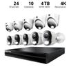 Night Owl Power Over Ethernet 24 Channel NVR Video Home Security Camera System with (10) Wired IP 4K HD Indoor/Outdoor Deterrence 5 Dome/5 Bullet Cameras and 4TB Hard Drive (5 Bullet/5 Dome) view 2