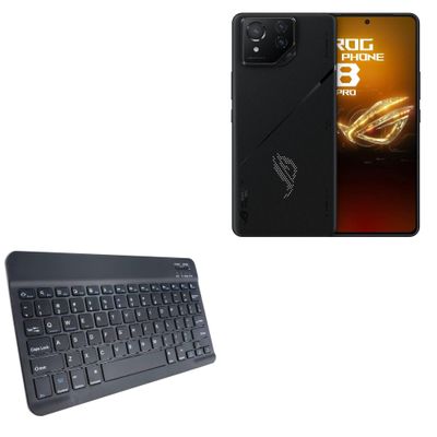 BoxWave Keyboard Compatible with ASUS ROG Phone 8 Pro - SlimKeys Bluetooth Keyboard, Portable Thin with Chiclet-Style Keys - Jet Black