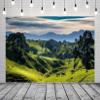 Loccor 9x6ft Fabric Mountain Landscape Backdrop New Zealand Travel Green Mountains Scenery Photography Background Kids Adults Travel Photo Studio Props view 2