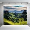 Loccor 9x6ft Fabric Mountain Landscape Backdrop New Zealand Travel Green Mountains Scenery Photography Background Kids Adults Travel Photo Studio Props view 4