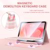 Kiloob for iPad 11th(A16,2025) 10th Generation Case with Keyboard 10.9 inch Wireless Detachable Folio Keyboard Cover with Pencil Holder for New iPad 10th Gen 2022 (Pink) view 3
