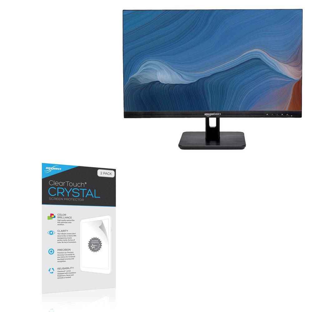 BoxWave Screen Protector Compatible with Amazon Basics 24E2QA (24 in) - ClearTouch Crystal (2-Pack), HD Film Skin - Shields from Scratches