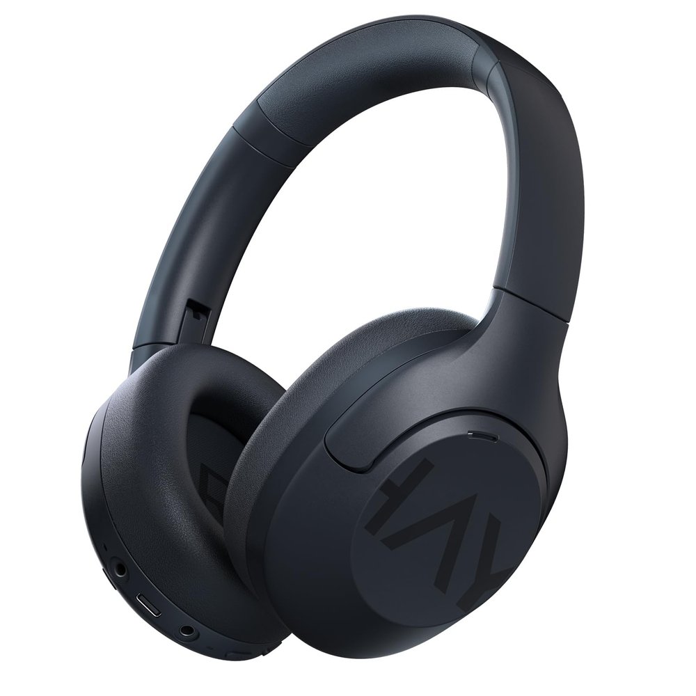 HAYLOU S30 Noise Cancelling Bluetooth Headphones, LDAC Hi-Res Audio, 5 HD Mics Call, 80H Playtime, Custom EQ via App, Bluetooth 5.4 Multipoint Connect, Wireless Headphones Over Ear