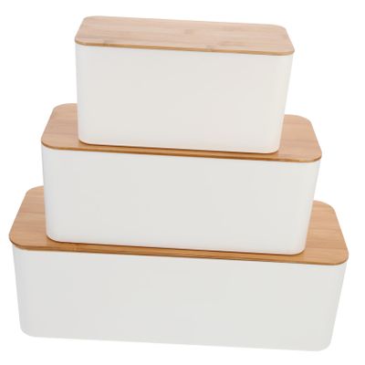 Angoily 3pcs Cord Management Box Lid Cable Organizer Wires Tidy and Protected Storage