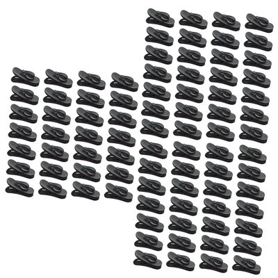 Angoily 300pcs Flexible Rotating Headphone Clips Portable Plastic Headset Clamps for Earphone Wire Management and Organization Black